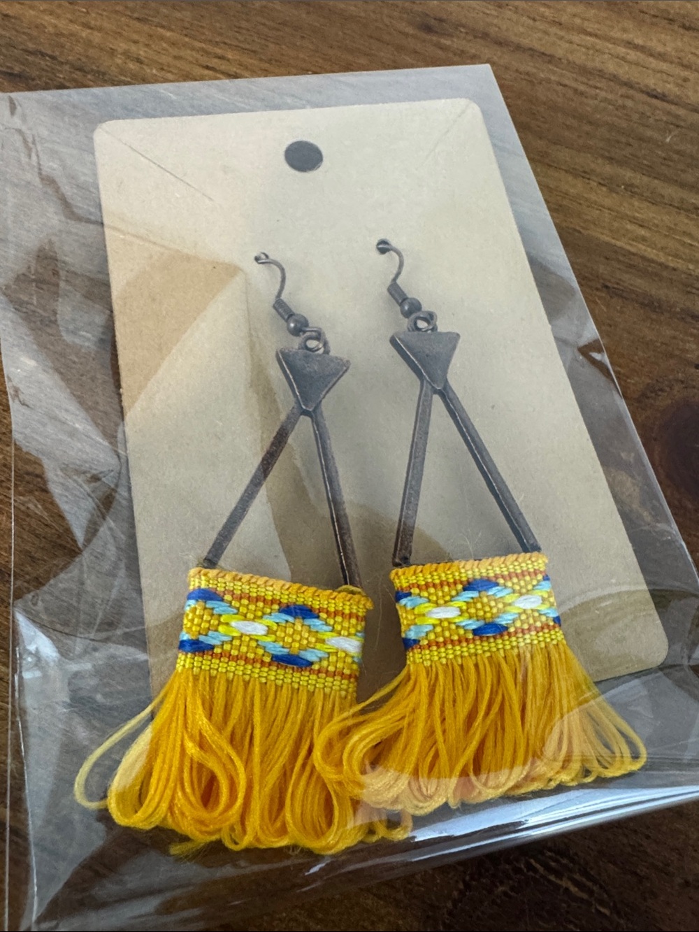 Handcrafted Yellow Fringe Beaded Drop Earrings - Women Accessories